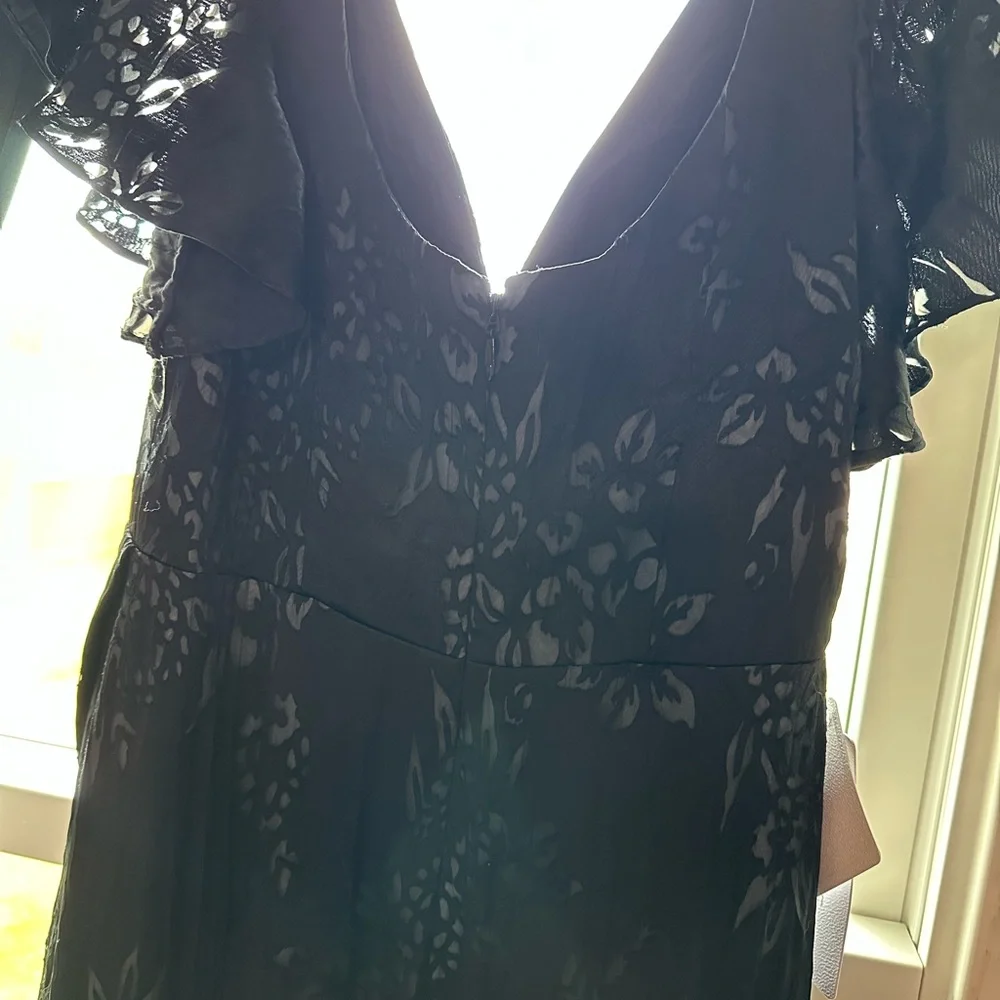 Azazie Vicky Black Burnout Slate Maxi Dress - Picture 9 of 10